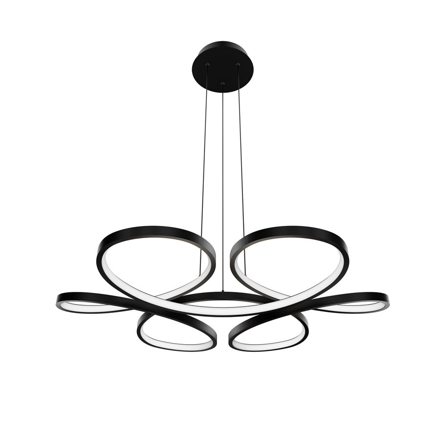 dweLED Klover 1 Light 32" Pendant/3500K, Black/White - PD-59532-35-BK