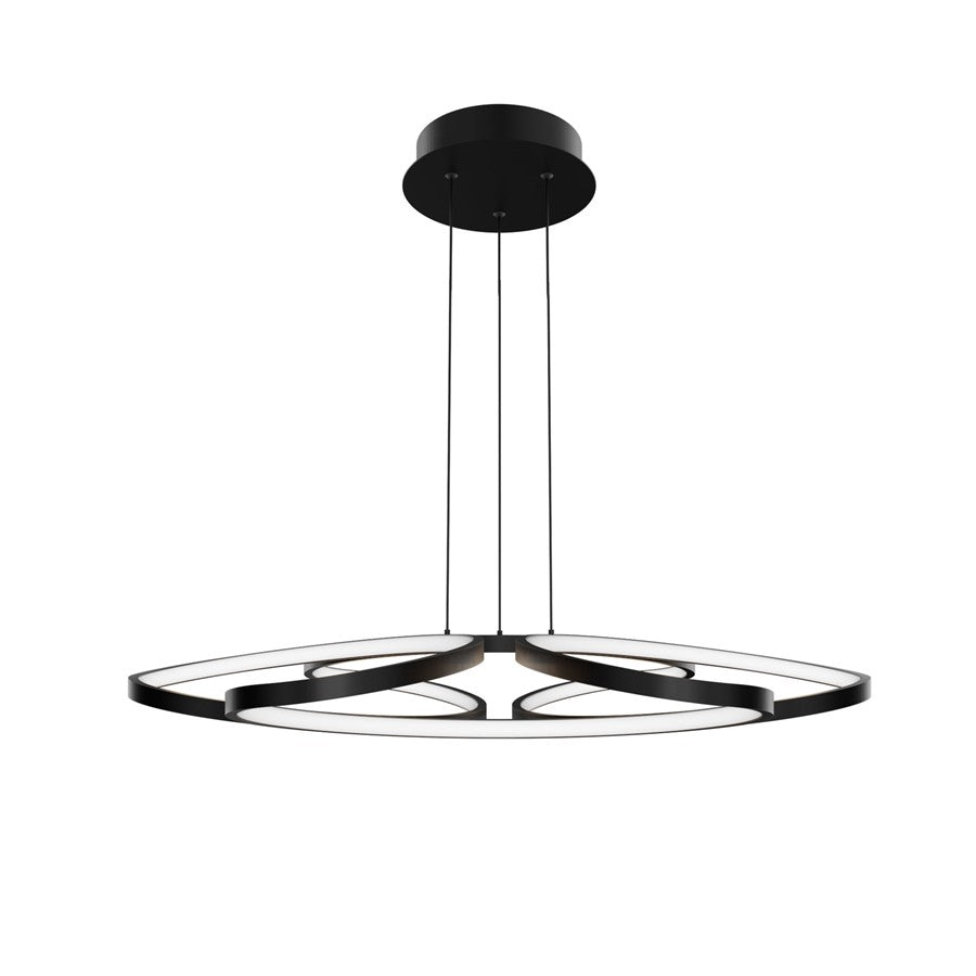 dweLED Klover 1 Light 32" Pendant/3500K, Black/White