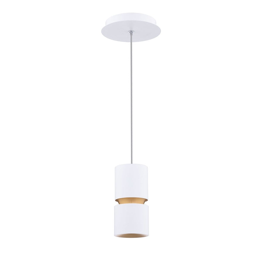 dweLED Pedistal 1 Light 3" Mini-Pendant/3500K, White/Opal - PD-60506-35-WT