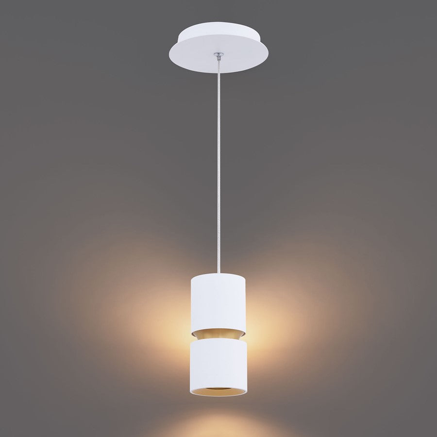 dweLED Pedistal 1 Light 3" Mini-Pendant/3500K, White/Opal