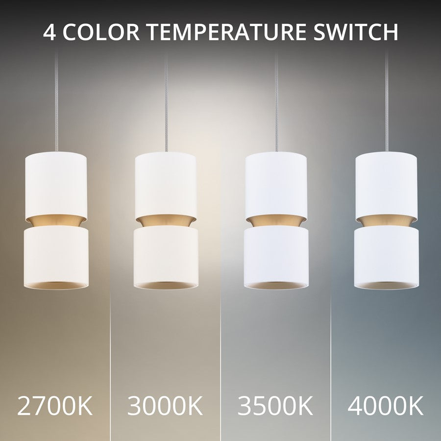 dweLED Pedistal 1 Light 3" Mini-Pendant/3500K, White/Opal
