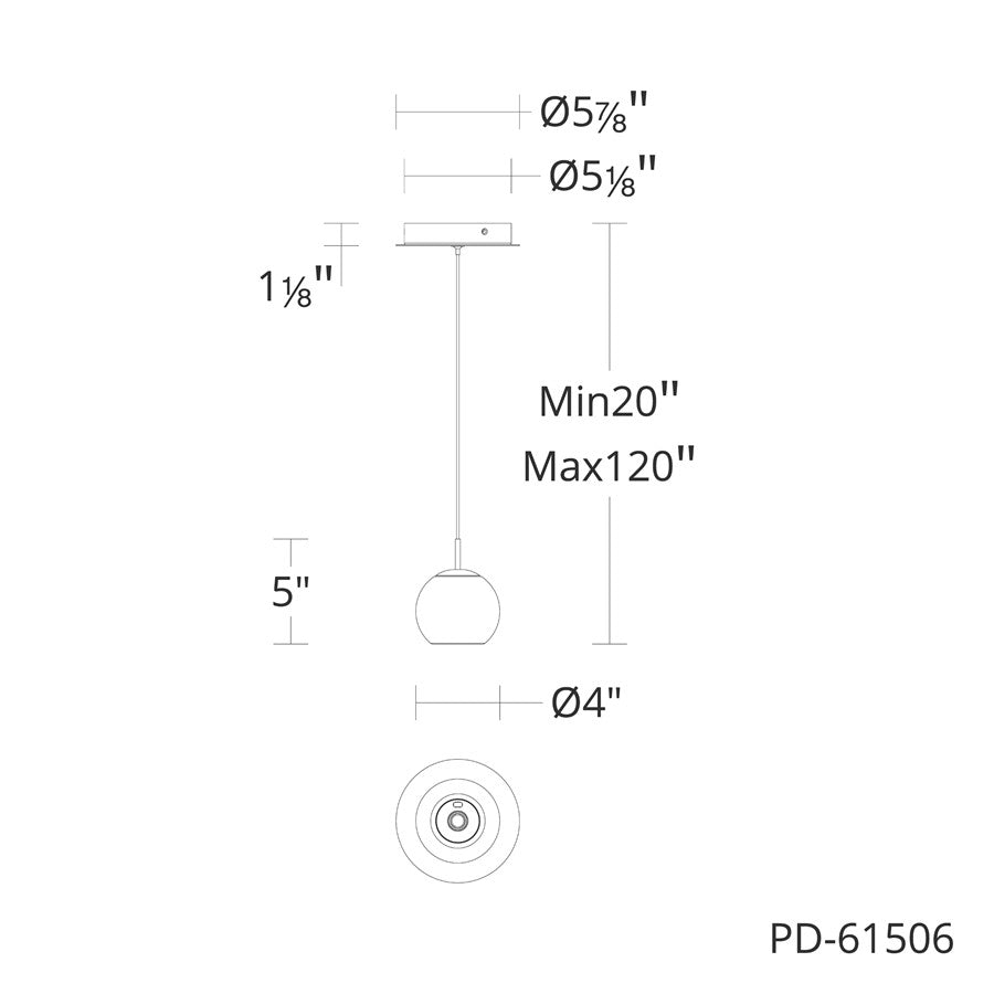 dweLED Close Encounters 1 Light Mini-Pendant, White
