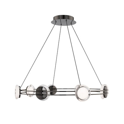 dweLED Bracelet 8 Light 32" Pendant/4000K, Black Chrome/Frosted