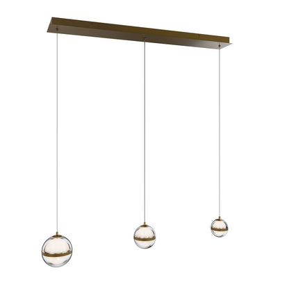 dweLED Cyllindra 3 Light Linear Multi-Light Pendant, Aged Brass/ - PD-77503L-AB