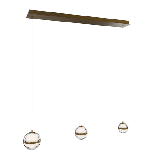 dweLED Cyllindra 3 Light Linear Multi-Light Pendant, Aged Brass/ - PD-77503L-AB