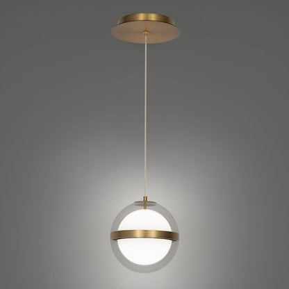 dweLED Cyllindra 1 Light 6" Mini-Pendant/2700K, Aged Brass