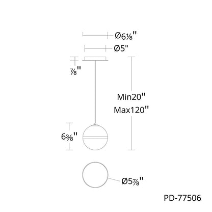 dweLED Cyllindra 1 Light 6" Mini-Pendant/2700K, Aged Brass