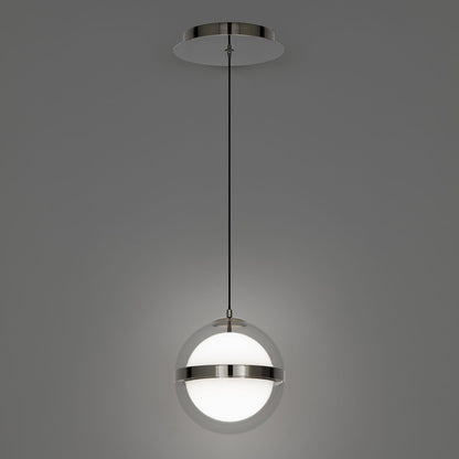 dweLED Cyllindra 1 Light 6" Mini-Pendant/2700K, Black Chrome