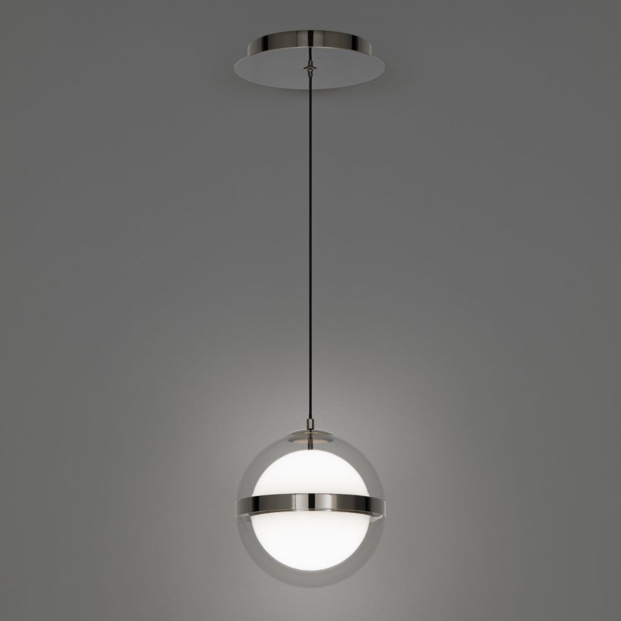 dweLED Cyllindra 1 Light 6" Mini-Pendant/3000K, Black Chrome