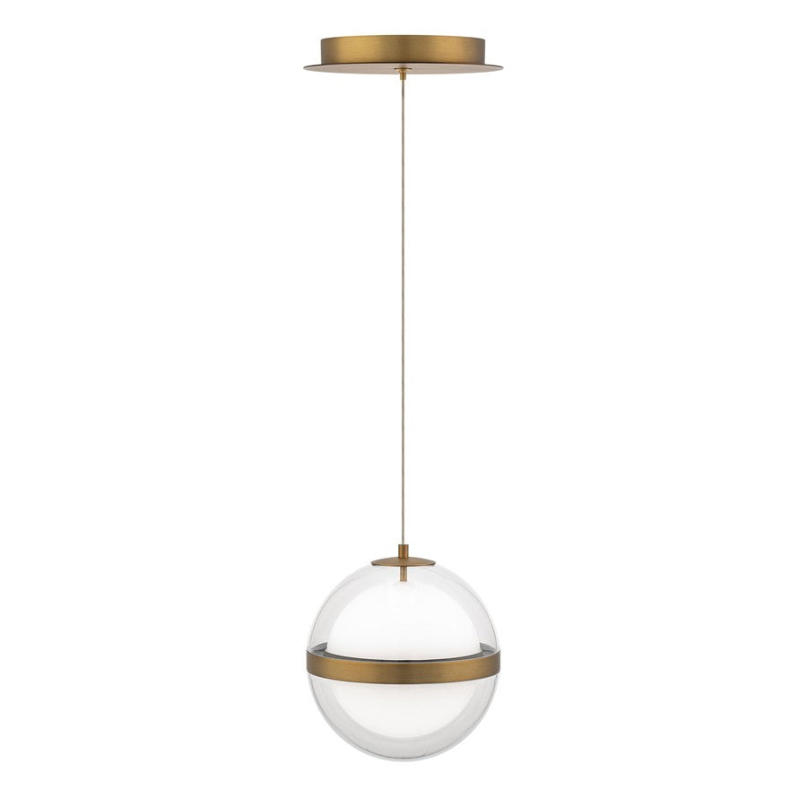 dweLED Cyllindra 1 Light 6" Mini-Pendant/3500K, Aged Brass