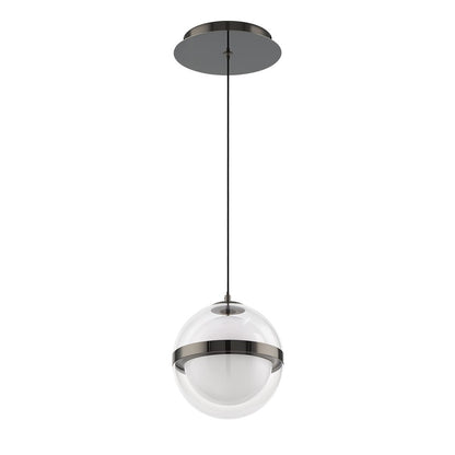 dweLED Cyllindra 1 Light 6" Mini-Pendant/3500K, Black Chrome