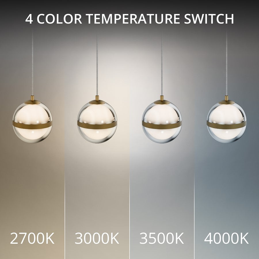 dweLED Cyllindra 14 Light Multi-Light Pendant, Aged Brass