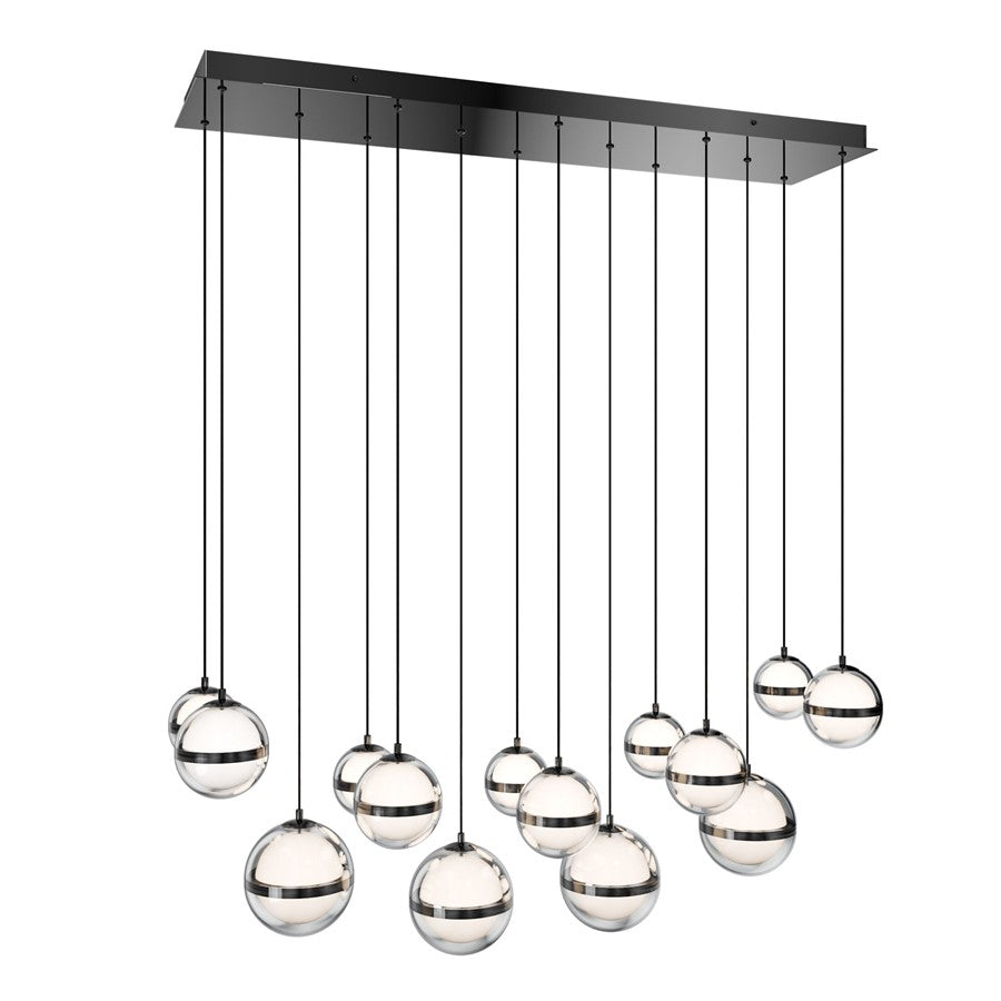 dweLED Cyllindra 14 Light Multi-Light Pendant, Black Chrome/ - PD-77514L-BC