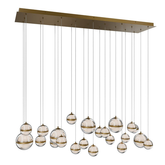 dweLED Cyllindra 23 Light Multi-Light Pendant, Aged Brass/ - PD-77523L-AB