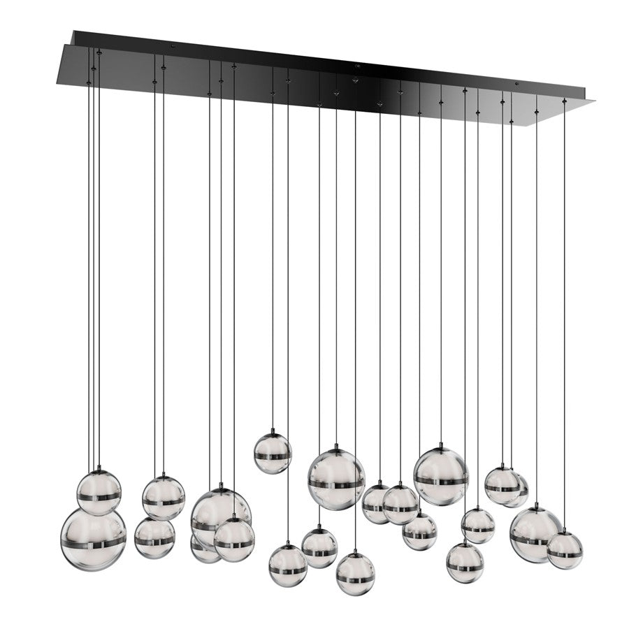 dweLED Cyllindra 23 Light Multi-Light Pendant, Black Chrome/ - PD-77523L-BC
