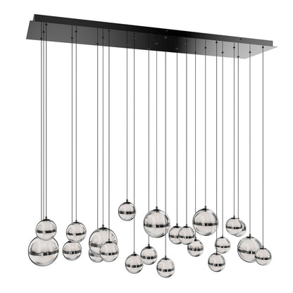 dweLED Cyllindra 23 Light Multi-Light Pendant, Black Chrome/ - PD-77523L-BC