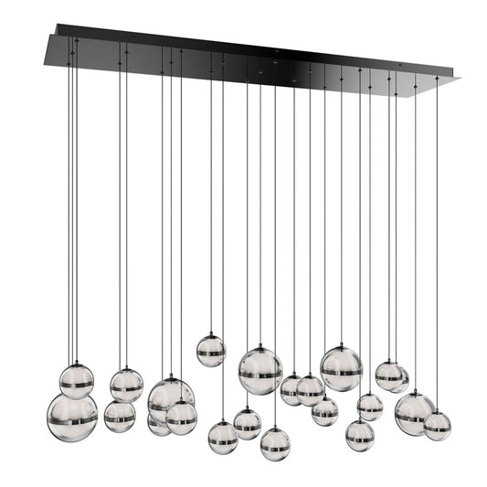 dweLED Cyllindra 23 Light Multi-Light Pendant, Black Chrome/ - PD-77523L-BC