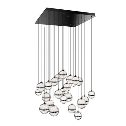 dweLED Cyllindra 25 Light Multi-Light Pendant, Black Chrome/ - PD-77525S-BC