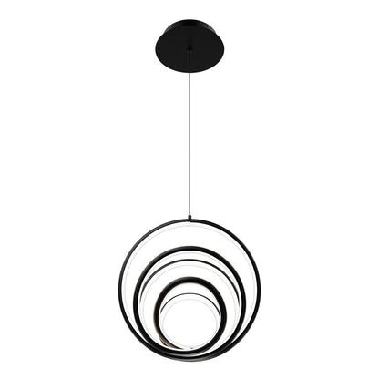 dweLED Hoopla 1 Light 13" Pendant/2700K, Black/White