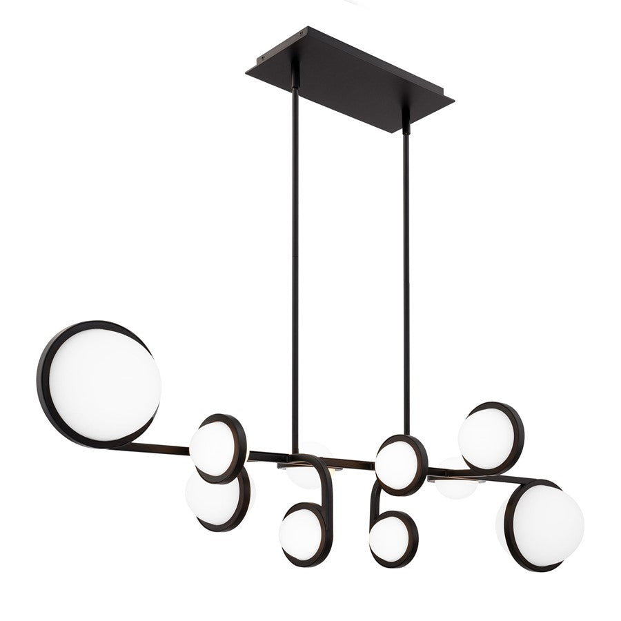 dweLED Satalite 10 Light 42" Linear Pendant/2700K, Black/Opal - PD-83542-27-BK