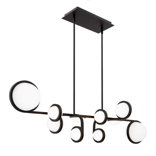 dweLED Satalite 10 Light 42" Linear Pendant/2700K, Black/Opal - PD-83542-27-BK