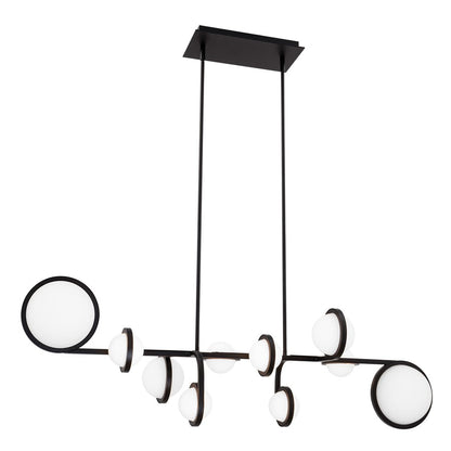 dweLED Satalite 10 Light 42" Linear Pendant/2700K, Black/Opal
