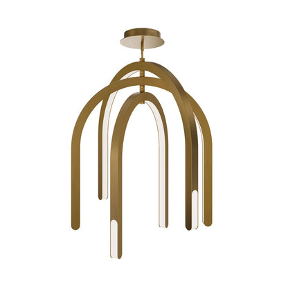 dweLED Helmet 3 Light 30" Pendant/2700K, Aged Brass/White