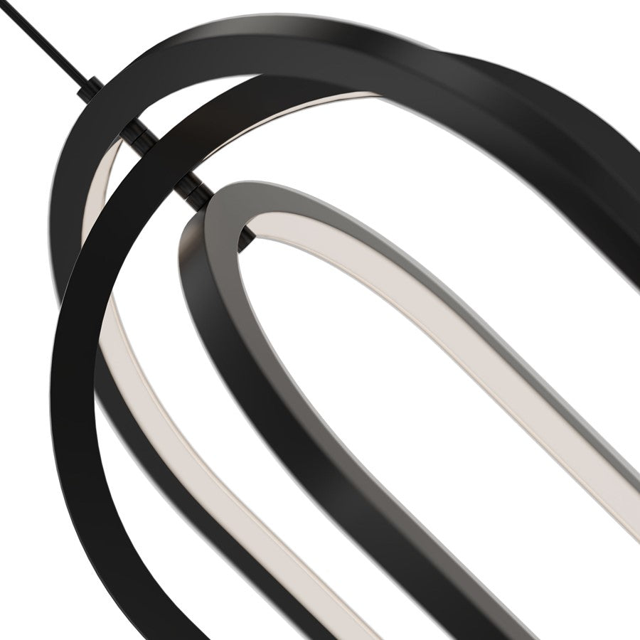 dweLED Helmet 3 Light 30" Pendant/2700K, Black/White