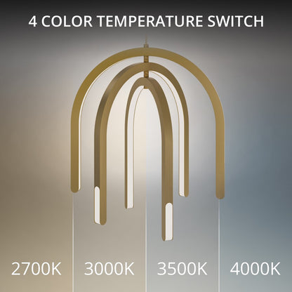 dweLED Helmet 3 Light 30" Pendant/3000K, Aged Brass/White