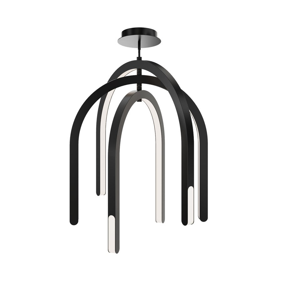 dweLED Helmet 3 Light 30" Pendant/3000K, Black/White