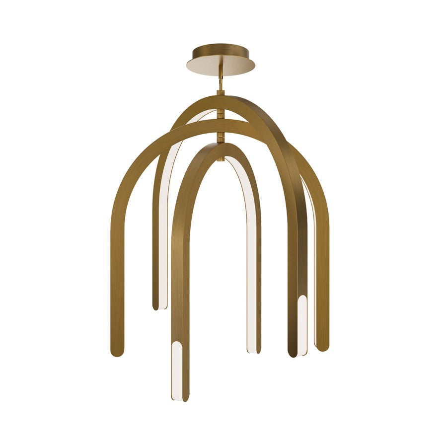 dweLED Helmet 3 Light 30" Pendant/3500K, Aged Brass/White