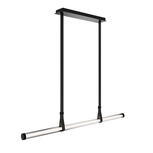 dweLED Balance Beam 1Lt 53" Linear Pendant/3500K, Black/Frost - PD-97552-35-BK