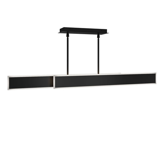 dweLED Bastone 2Lt 50" Linear Pendant/2700K, Black/Clear/Etched - PD-99450-27-BK