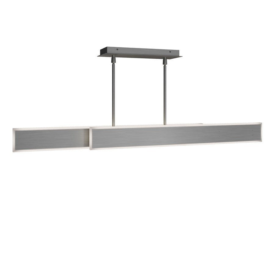 dweLED Bastone 2Lt 50" Linear Pendant/2700K, Nickel/Clear/Etch - PD-99450-27-BN