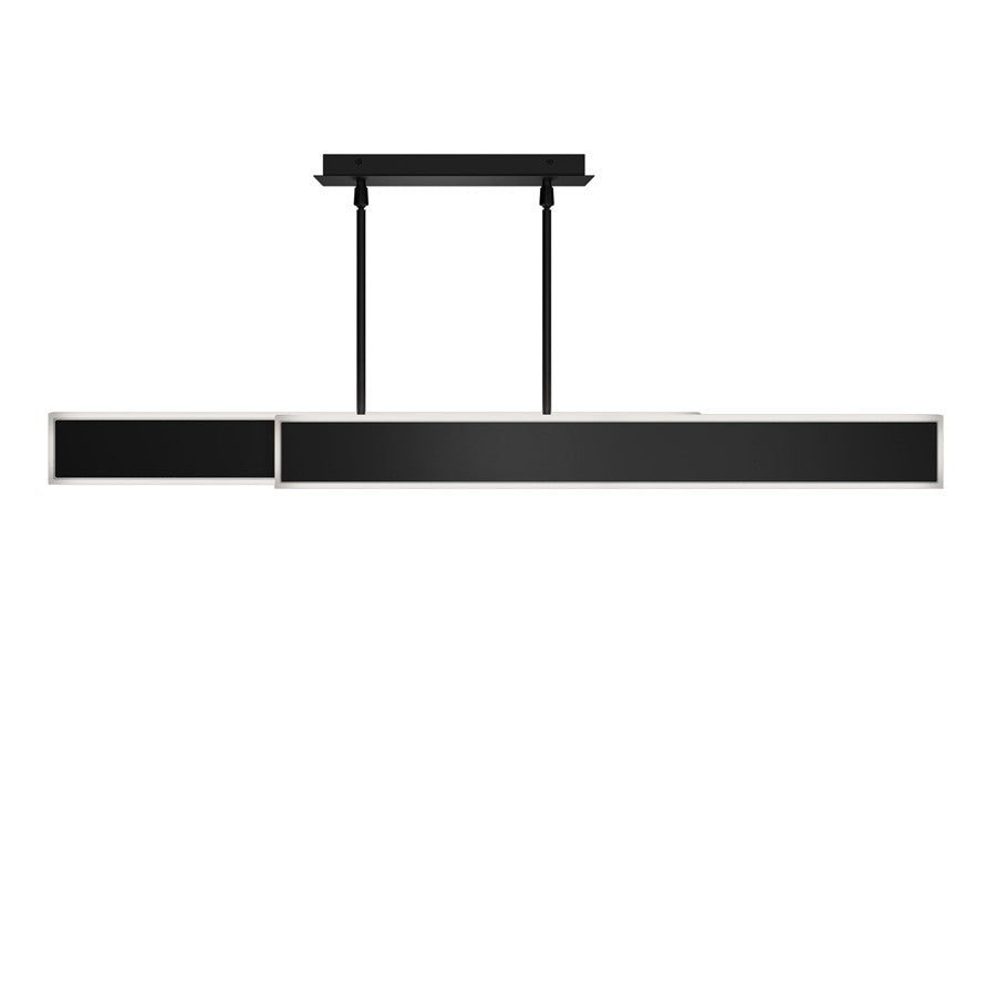 dweLED Bastone 2Lt 50" Linear Pendant/3000K, Black/Clear/Etched