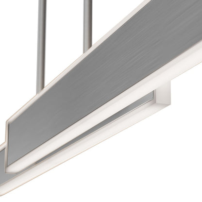 dweLED Bastone 2Lt 50" Linear Pendant/3000K, Nickel/Clear/Etch
