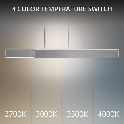 dweLED Bastone 2Lt 50" Linear Pendant/3000K, Nickel/Clear/Etch
