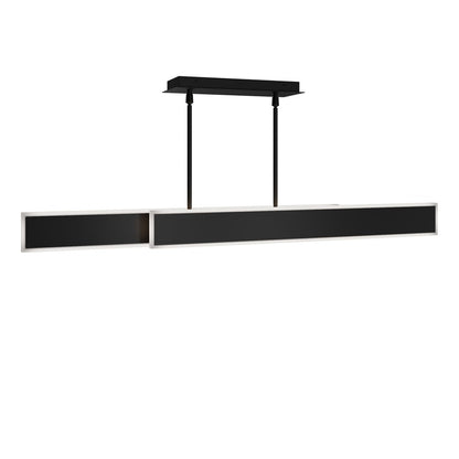 dweLED Bastone 2Lt 50" Linear Pendant/3500K, Black/Clear/Etched - PD-99450-35-BK