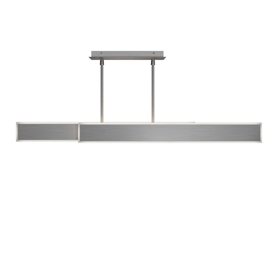 dweLED Bastone 2Lt 50" Linear Pendant/3500K, Nickel/Clear/Etch