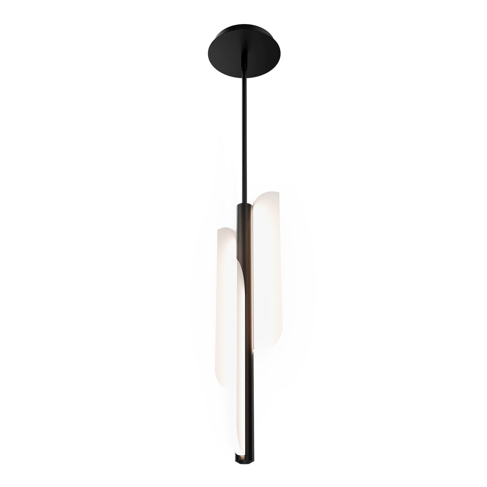 WAC Lighting Dripstone 1-Light Mini-Pendant | Modern Black Aluminum and Frosted Acrylic | Kitchen Island & Dining Room | 19in H | Model PD405619-BK