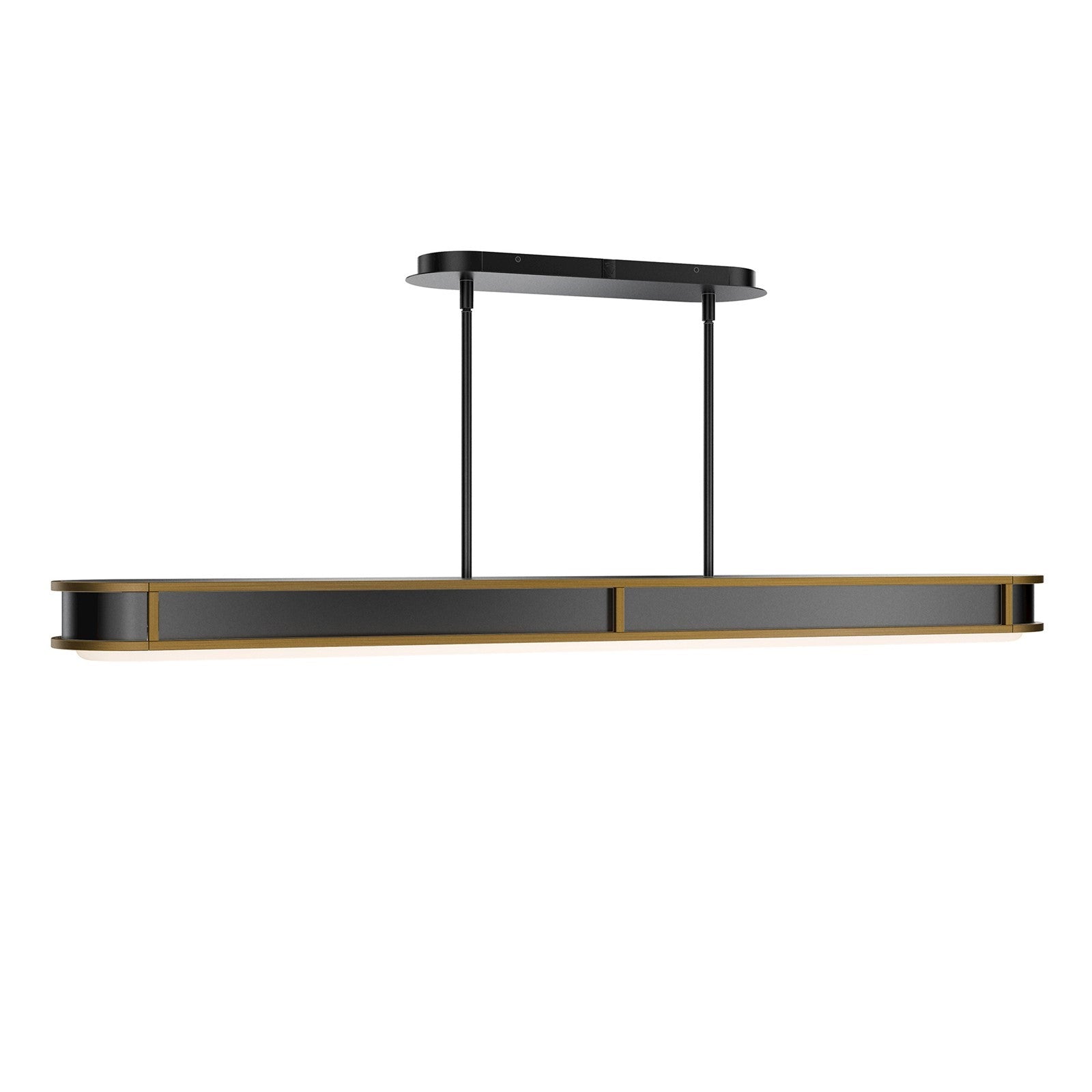 WAC dweLED Longboard 1Lt Linear Pendant, Blk Brs/Frosted