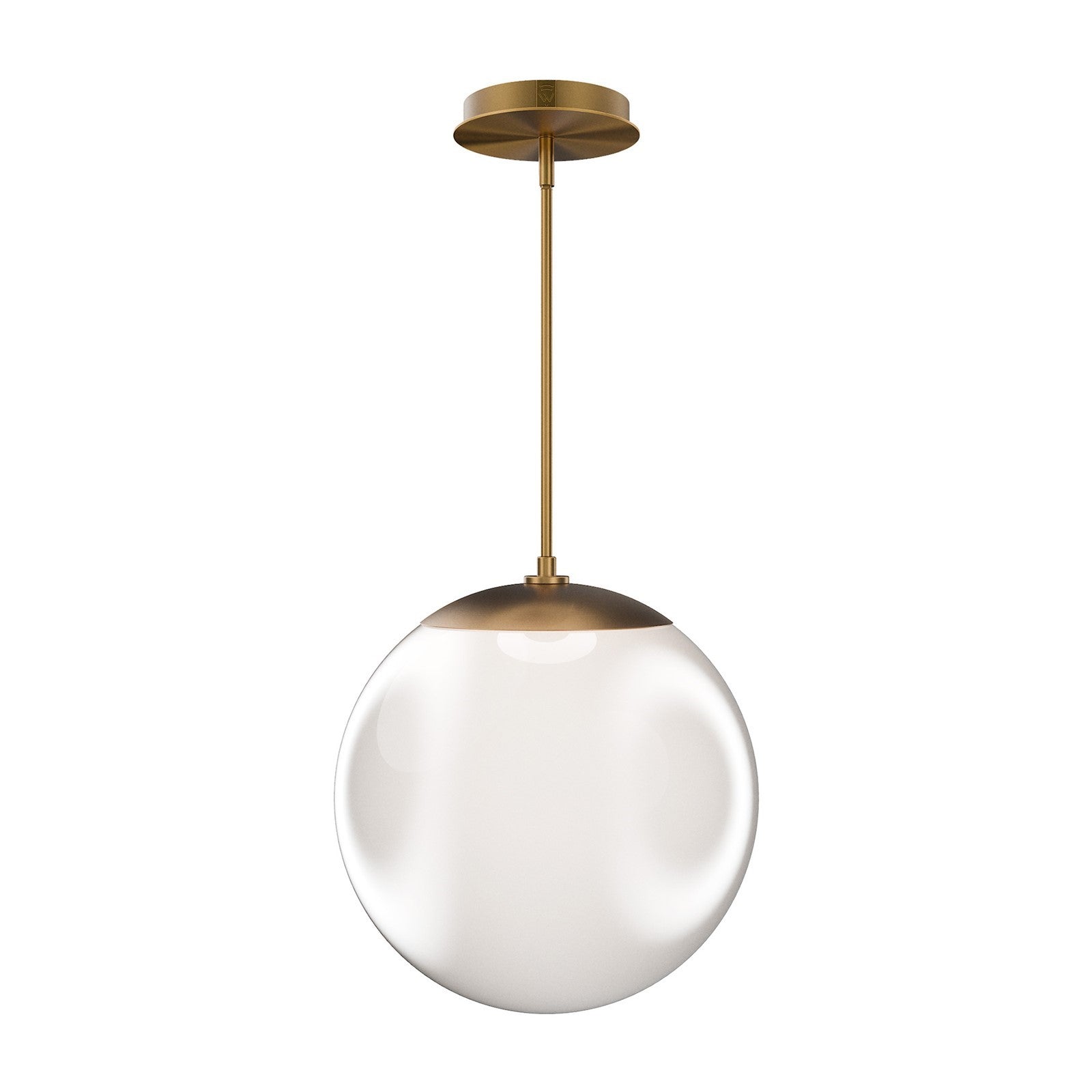 WAC dweLED Honeymooner 1Lt 14" Pendant, Aged Brass/Opaline