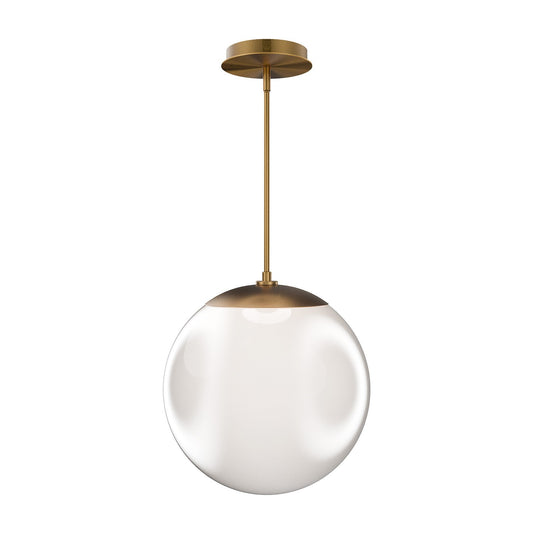 WAC dweLED Honeymooner 1Lt 14" Pendant, Aged Brass/Opaline