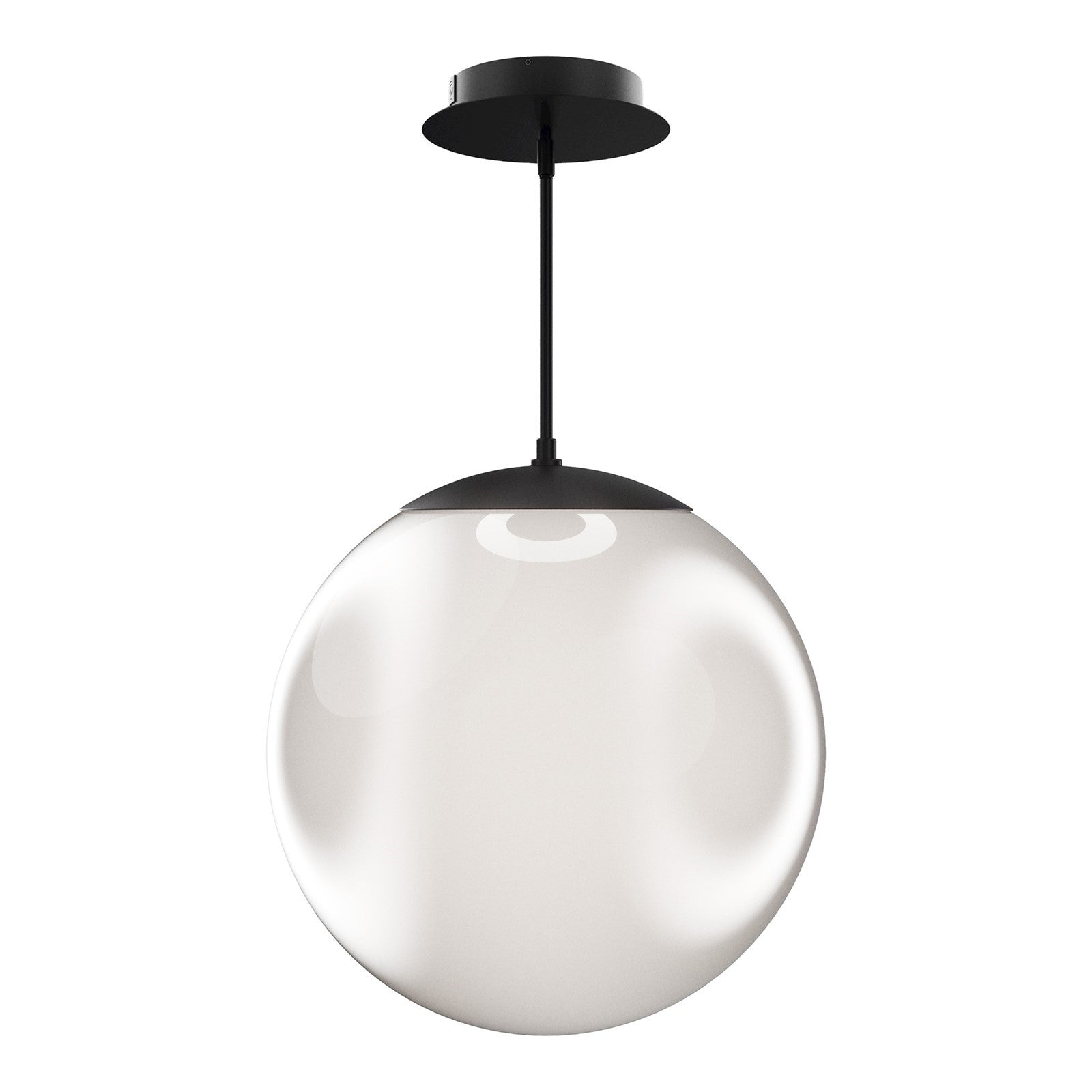WAC dweLED Honeymooner 1 Light 20" Pendant, Black/Opaline