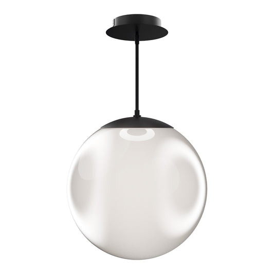 WAC dweLED Honeymooner 1 Light 20" Pendant, Black/Opaline