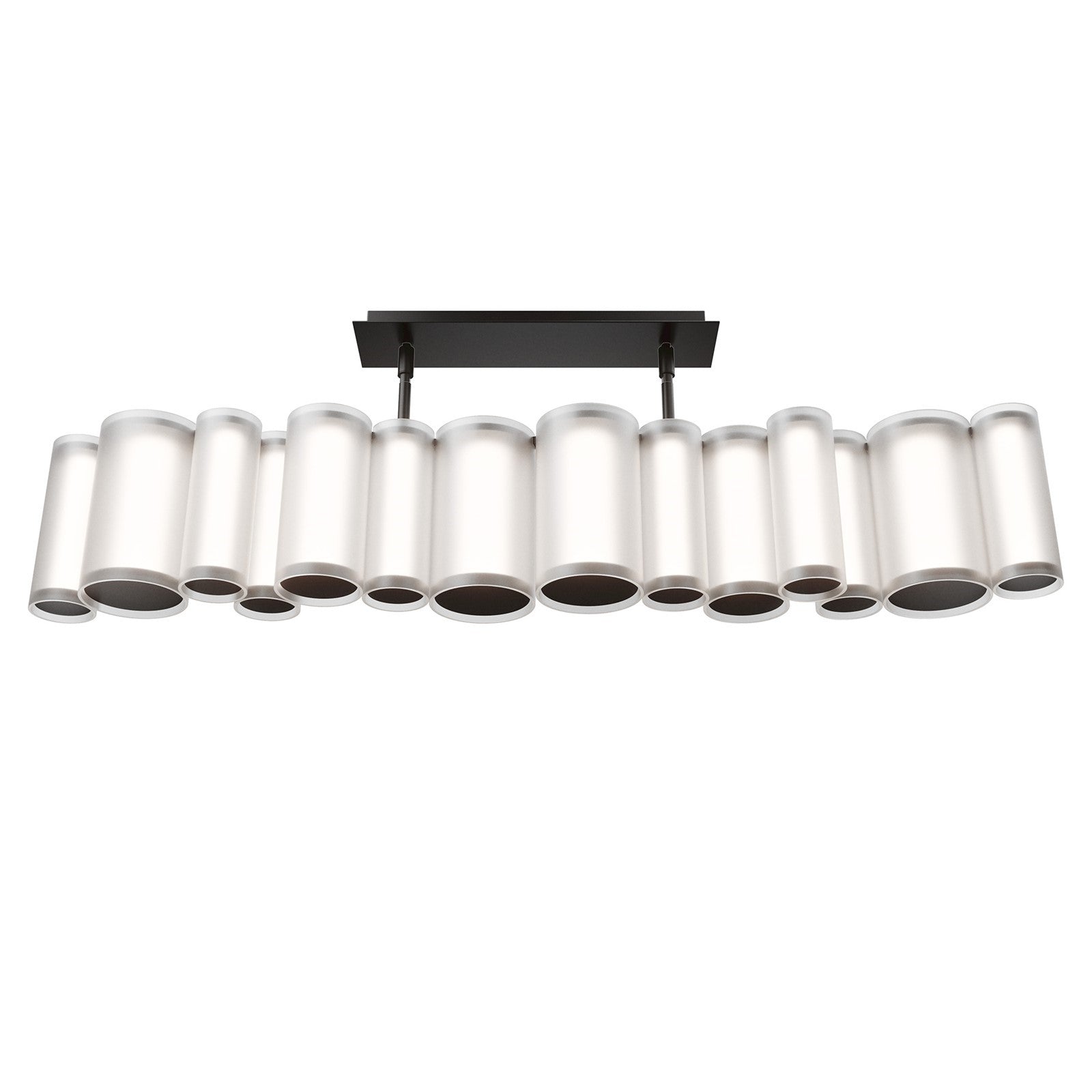 WAC dweLED Troop 14 Light Linear Pendant, Black/Frosted