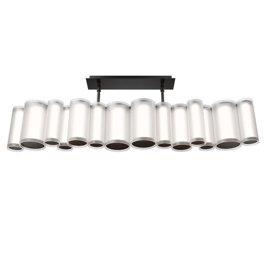 WAC dweLED Troop 14 Light Linear Pendant, Black/Frosted