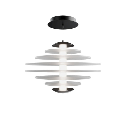 WAC Lighting Loopey 14in 1-Light Mini-Pendant | Modern Black Aluminum and Frosted Acrylic | Kitchen Island & Dining Room | 12-146 in | Model PD420614-BK