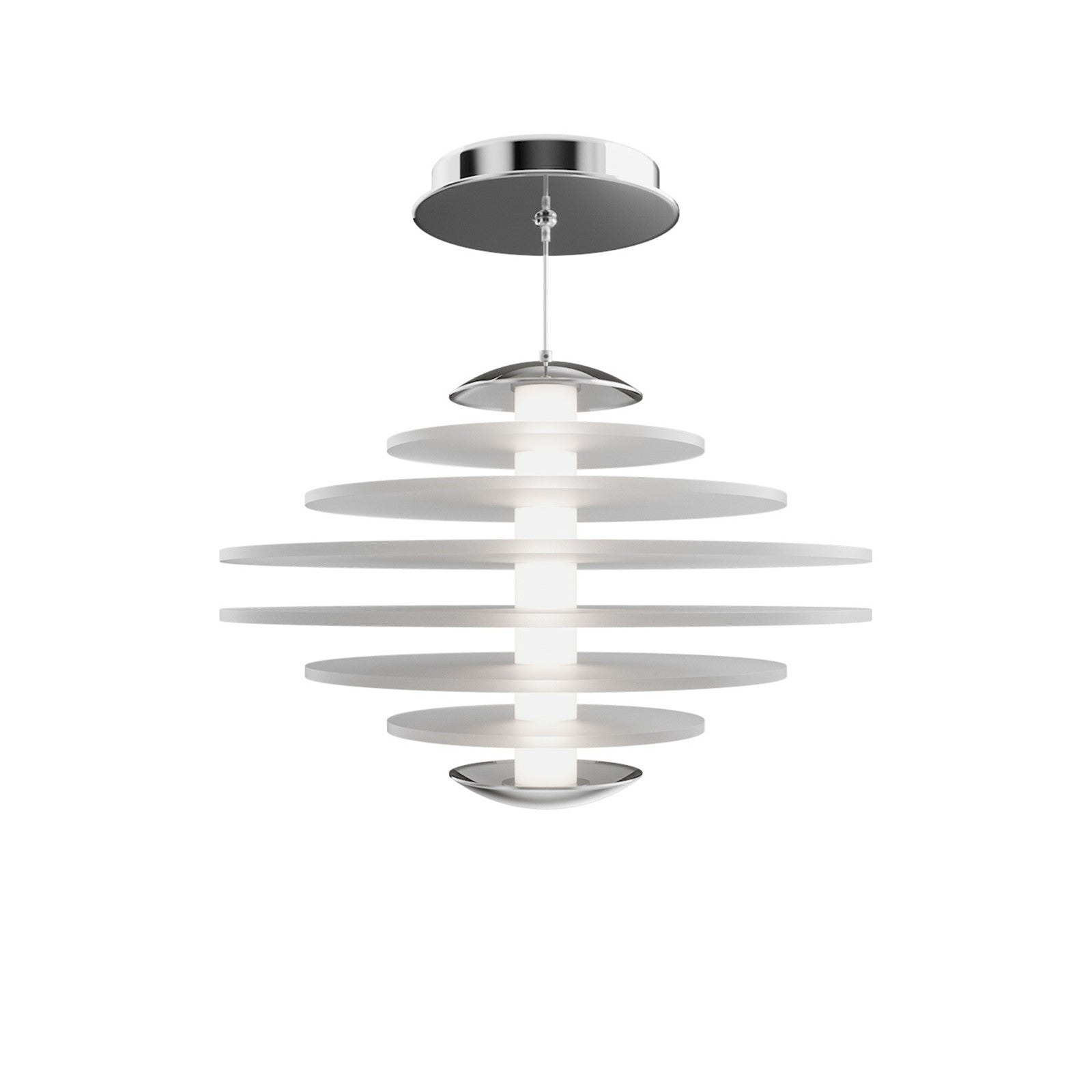 WAC Lighting Loopey 14in 1-Light Mini-Pendant | Modern Chrome and Frosted Acrylic | Kitchen Island & Dining Room | 12-146 in H | Model PD420614-CH