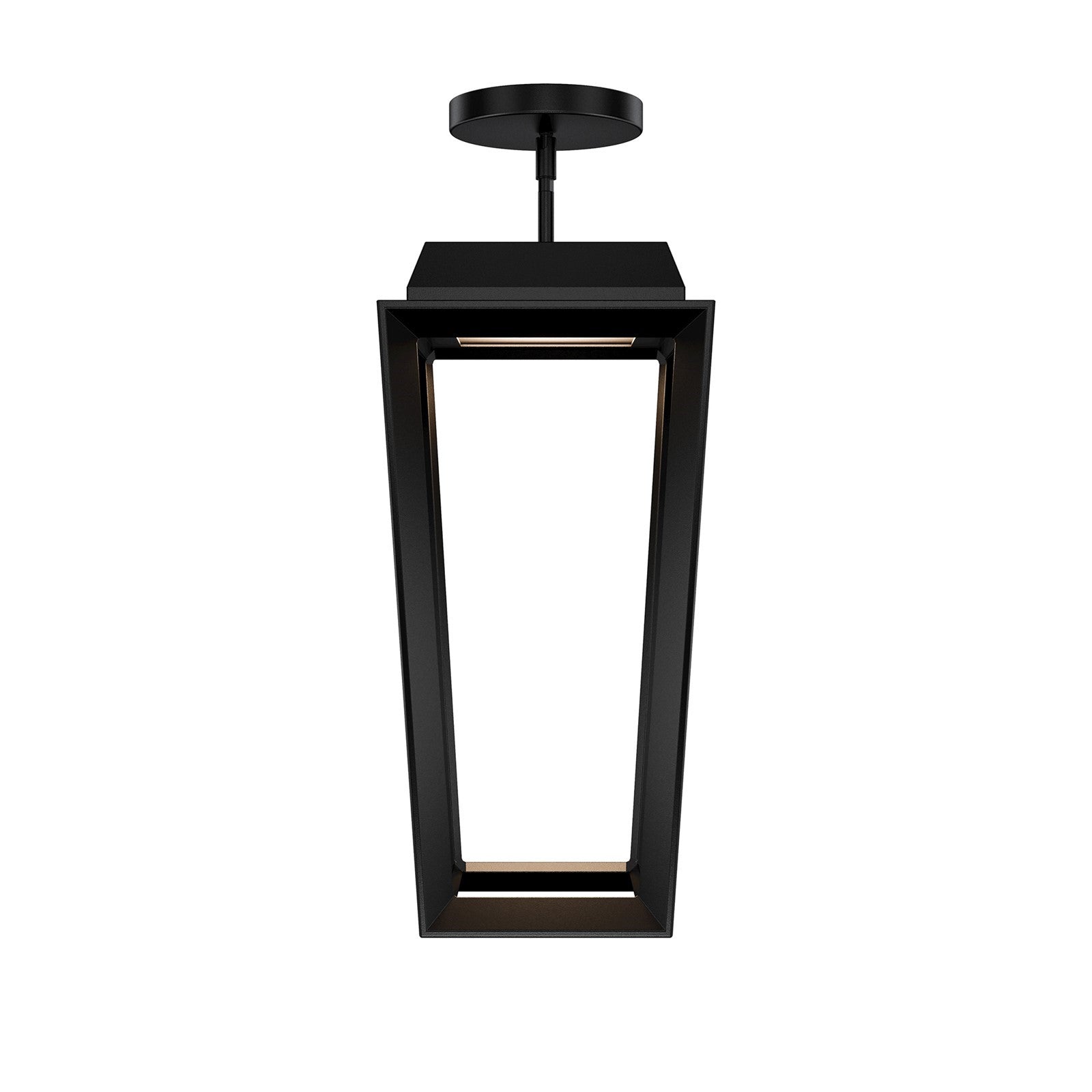 WAC Lighting Levee 12in 1-Light Outdoor Mini-Pendant | Contemporary Black Stainless Steel and Frosted Glass | Covered Patio & | Model PDW115625-BK